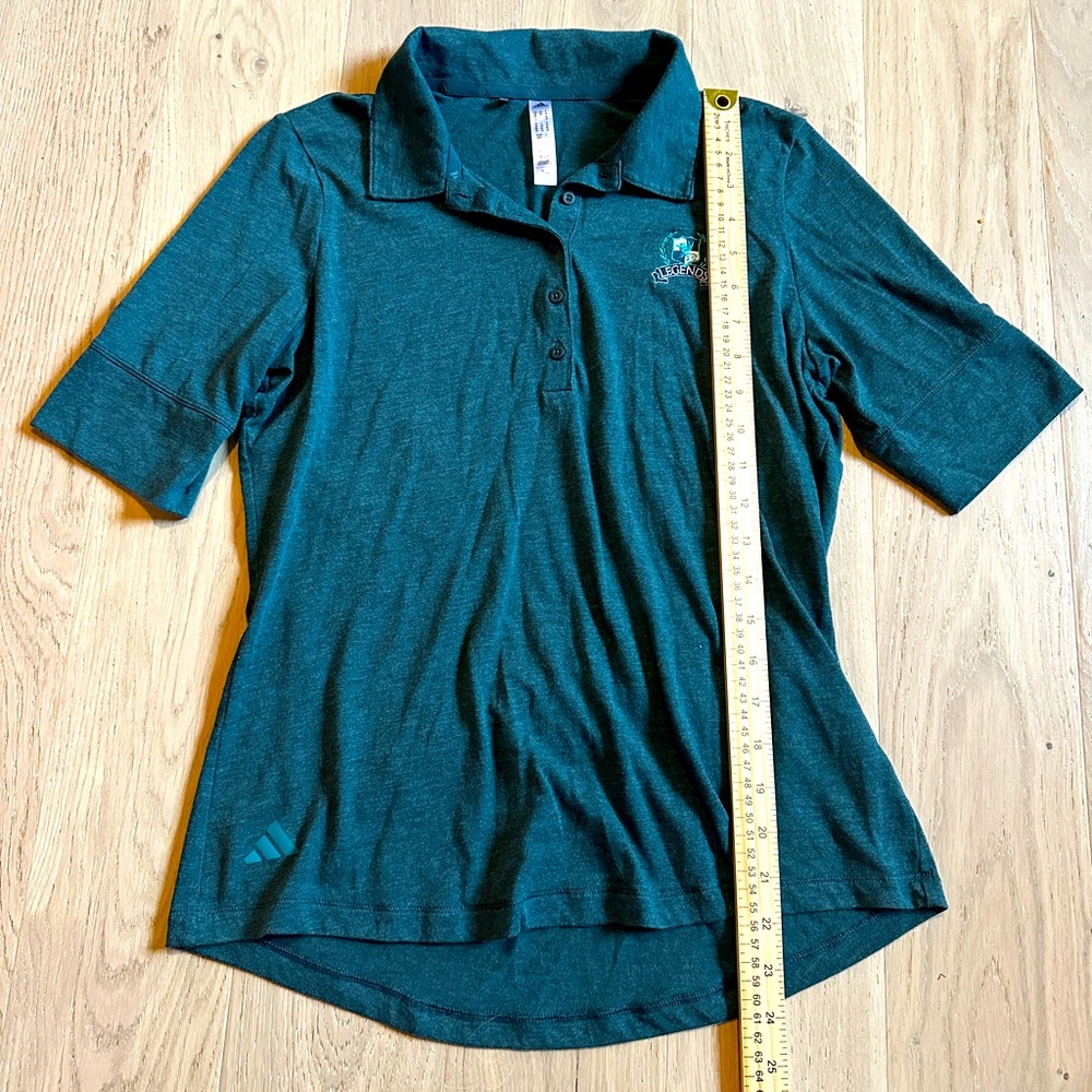Adidas Legends Crest Polo Top Teal Short Sleeve size Medium